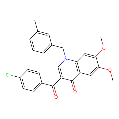 3-(4-Chlorobenzoyl)-6,7-dimethoxy-1-[(3-methylphenyl)methyl]quinolin-4-one structure