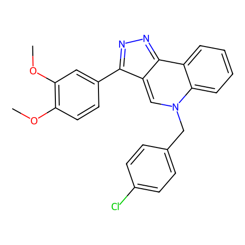 5-[(4-Chlorophenyl)methyl]-3-(3,4-dimethoxyphenyl)pyrazolo[4,3-c]quinoline structure