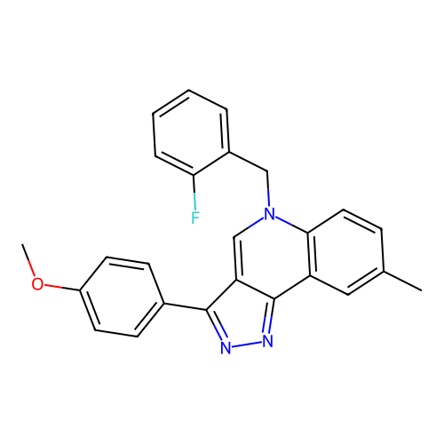 5-(2-fluorobenzyl)-3-(4-methoxyphenyl)-8-methyl-5H-pyrazolo[4,3-c]quinoline structure