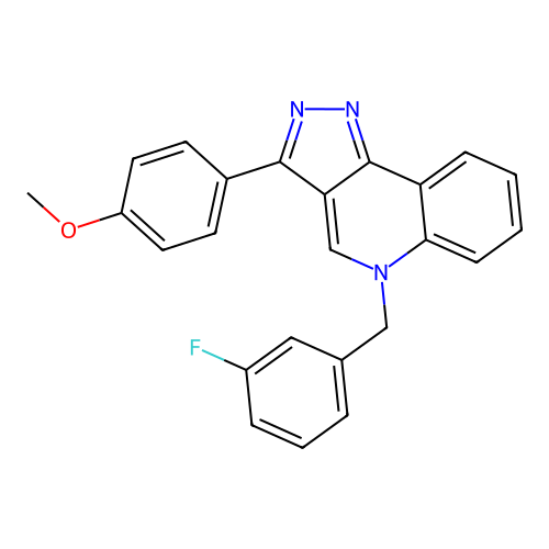5-[(3-Fluorophenyl)methyl]-3-(4-methoxyphenyl)pyrazolo[4,3-c]quinoline structure