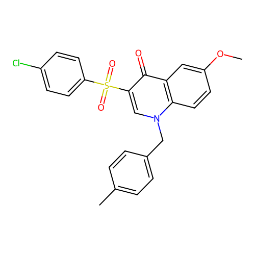 3-(4-Chlorophenyl)sulfonyl-6-methoxy-1-[(4-methylphenyl)methyl]quinolin-4-one structure