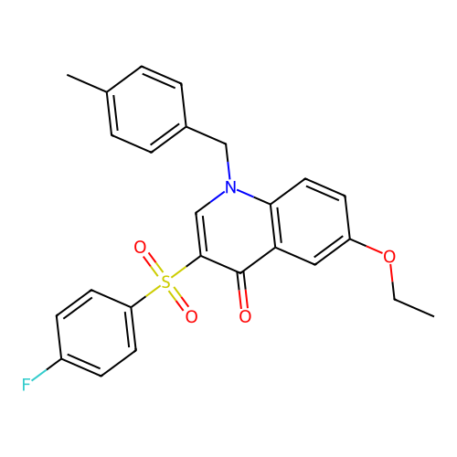 6-Ethoxy-3-(4-fluorophenyl)sulfonyl-1-[(4-methylphenyl)methyl]quinolin-4-one structure