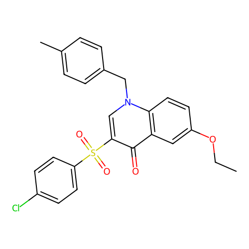 3-(4-Chlorophenyl)sulfonyl-6-ethoxy-1-[(4-methylphenyl)methyl]quinolin-4-one structure