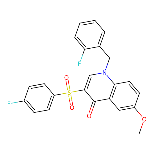 3-(4-fluorobenzenesulfonyl)-1-[(2-fluorophenyl)methyl]-6-methoxy-1,4-dihydroquinolin-4-one structure