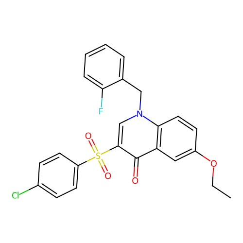 3-(4-Chlorophenyl)sulfonyl-6-ethoxy-1-[(2-fluorophenyl)methyl]quinolin-4-one structure