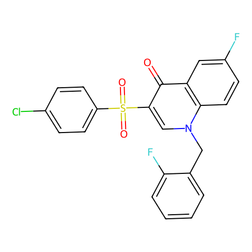 3-(4-Chlorophenyl)sulfonyl-6-fluoro-1-[(2-fluorophenyl)methyl]quinolin-4-one structure