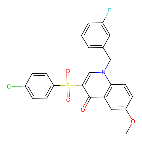 3-(4-Chlorophenyl)sulfonyl-1-[(3-fluorophenyl)methyl]-6-methoxyquinolin-4-one structure