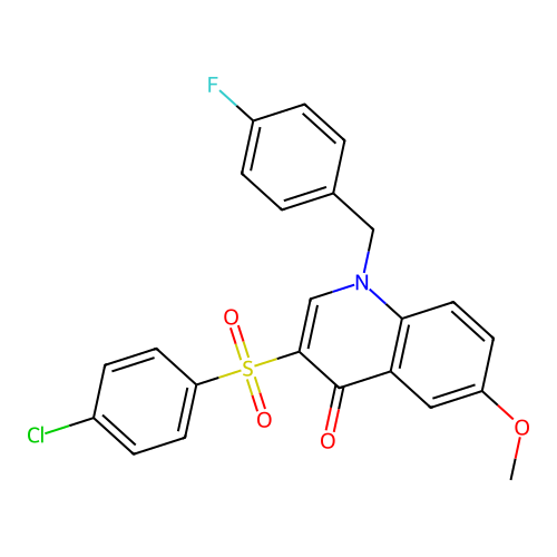 3-(4-Chlorophenyl)sulfonyl-1-[(4-fluorophenyl)methyl]-6-methoxyquinolin-4-one structure