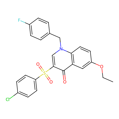 3-(4-Chlorophenyl)sulfonyl-6-ethoxy-1-[(4-fluorophenyl)methyl]quinolin-4-one structure