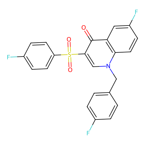 6-Fluoro-1-[(4-fluorophenyl)methyl]-3-(4-fluorophenyl)sulfonylquinolin-4-one structure