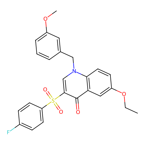 6-Ethoxy-3-(4-fluorophenyl)sulfonyl-1-[(3-methoxyphenyl)methyl]quinolin-4-one structure