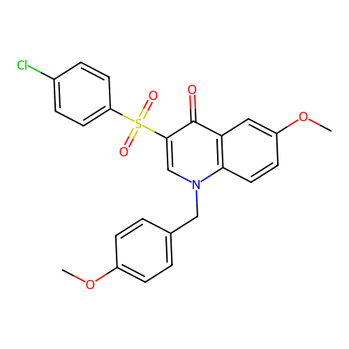 3-(4-Chlorophenyl)sulfonyl-6-methoxy-1-[(4-methoxyphenyl)methyl]quinolin-4-one structure