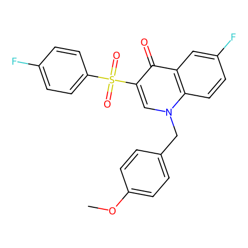 6-Fluoro-3-(4-fluorophenyl)sulfonyl-1-[(4-methoxyphenyl)methyl]quinolin-4-one structure