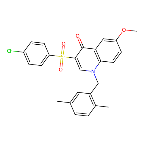 3-(4-chlorobenzenesulfonyl)-1-[(2,5-dimethylphenyl)methyl]-6-methoxy-1,4-dihydroquinolin-4-one structure