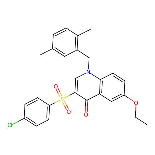 3-(4-Chlorophenyl)sulfonyl-1-[(2,5-dimethylphenyl)methyl]-6-ethoxyquinolin-4-one structure