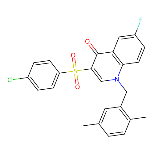 3-(4-Chlorophenyl)sulfonyl-1-[(2,5-dimethylphenyl)methyl]-6-fluoroquinolin-4-one structure