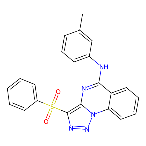 3-(benzenesulfonyl)-N-(3-methylphenyl)-5-triazolo[1,5-a]quinazolinamine structure
