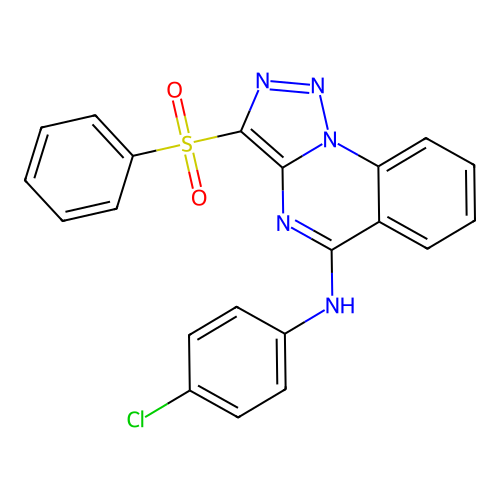 N-(4-chlorophenyl)-3-(phenylsulfonyl)[1,2,3]triazolo[1,5-a]quinazolin-5-amine structure