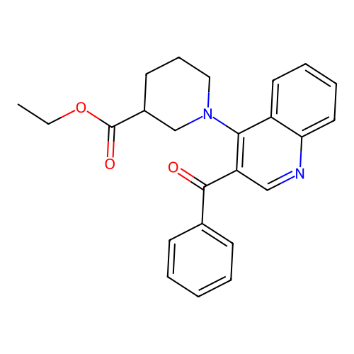 Ethyl 1-(3-benzoylquinolin-4-yl)piperidine-3-carboxylate structure