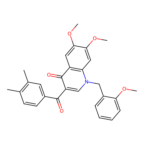 3-(3,4-Dimethylbenzoyl)-6,7-dimethoxy-1-[(2-methoxyphenyl)methyl]quinolin-4-one structure
