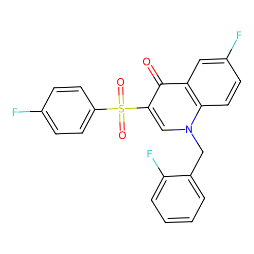 6-Fluoro-1-[(2-fluorophenyl)methyl]-3-(4-fluorophenyl)sulfonylquinolin-4-one structure