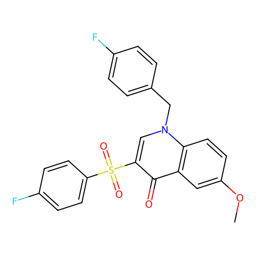 1-[(4-Fluorophenyl)methyl]-3-(4-fluorophenyl)sulfonyl-6-methoxyquinolin-4-one structure