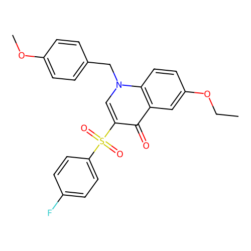 6-Ethoxy-3-(4-fluorophenyl)sulfonyl-1-[(4-methoxyphenyl)methyl]quinolin-4-one structure