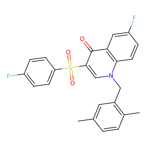 1-[(2,5-Dimethylphenyl)methyl]-6-fluoro-3-(4-fluorophenyl)sulfonylquinolin-4-one structure
