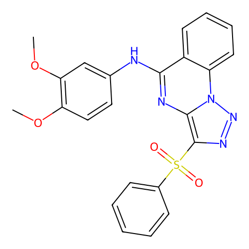 3-(benzenesulfonyl)-N-(3,4-dimethoxyphenyl)triazolo[1,5-a]quinazolin-5-amine structure