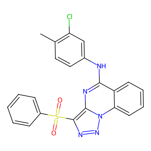 N-(3-chloro-4-methylphenyl)-3-(phenylsulfonyl)[1,2,3]triazolo[1,5-a]quinazolin-5-amine structure