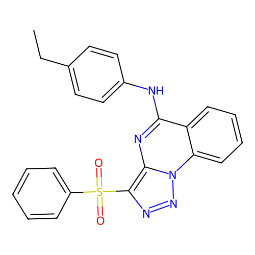N-(4-ethylphenyl)-3-(phenylsulfonyl)[1,2,3]triazolo[1,5-a]quinazolin-5-amine structure