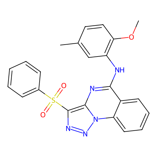 N-(2-methoxy-5-methylphenyl)-3-(phenylsulfonyl)[1,2,3]triazolo[1,5-a]quinazolin-5-amine structure