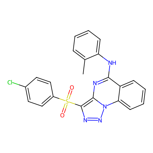 3-(4-chlorophenyl)sulfonyl-N-(2-methylphenyl)triazolo[1,5-a]quinazolin-5-amine structure