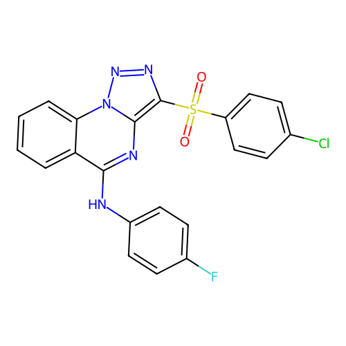 3-(4-CHLOROBENZENESULFONYL)-N-(4-FLUOROPHENYL)-[1,2,3]TRIAZOLO[1,5-A]QUINAZOLIN-5-AMINE structure