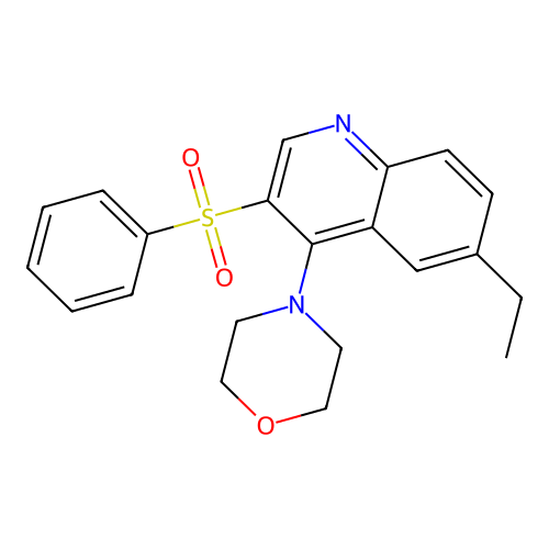 4-[3-(Benzenesulfonyl)-6-ethylquinolin-4-yl]morpholine structure