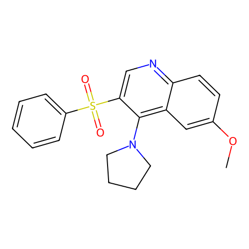 3-(Benzenesulfonyl)-6-methoxy-4-(pyrrolidin-1-yl)quinoline structure