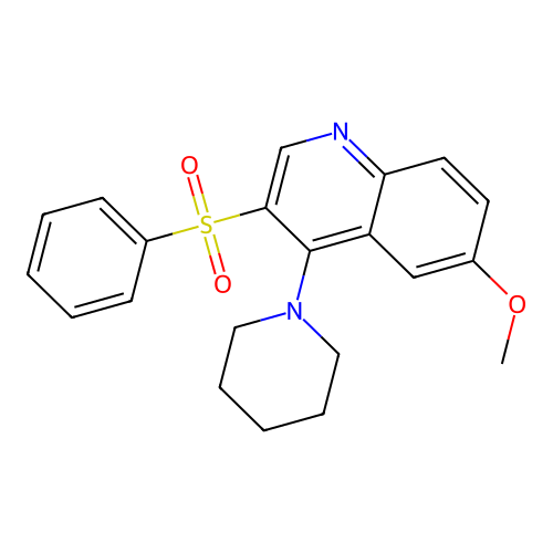 3-(Benzenesulfonyl)-6-methoxy-4-(piperidin-1-yl)quinoline structure