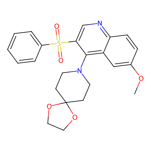 8-[3-(Benzenesulfonyl)-6-methoxyquinolin-4-yl]-1,4-dioxa-8-azaspiro[4.5]decane structure