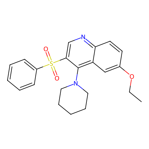 3-(Benzenesulfonyl)-6-ethoxy-4-piperidin-1-ylquinoline structure