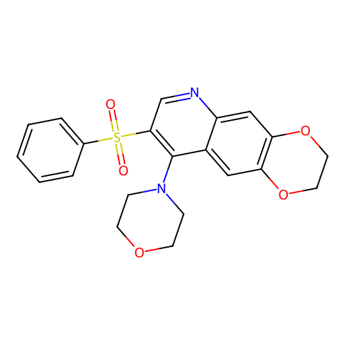 4-[8-(benzenesulfonyl)-2H,3H-[1,4]dioxino[2,3-g]quinolin-9-yl]morpholine structure