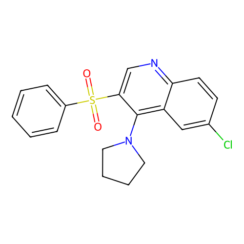 3-(Benzenesulfonyl)-6-chloro-4-(pyrrolidin-1-yl)quinoline structure