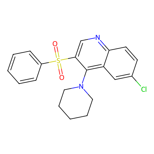 3-(Benzenesulfonyl)-6-chloro-4-(piperidin-1-yl)quinoline structure