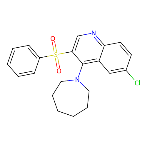 4-(Azepan-1-yl)-3-(benzenesulfonyl)-6-chloroquinoline structure