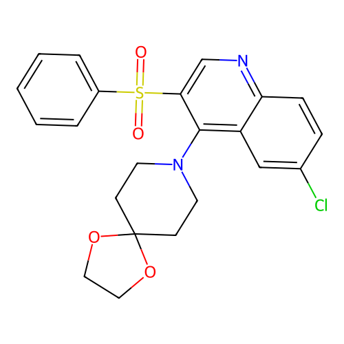 8-[3-(Benzenesulfonyl)-6-chloroquinolin-4-yl]-1,4-dioxa-8-azaspiro[4.5]decane structure