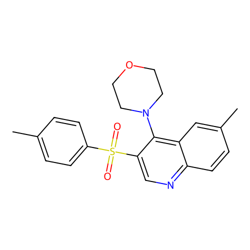 4-[6-Methyl-3-(4-methylphenyl)sulfonylquinolin-4-yl]morpholine structure