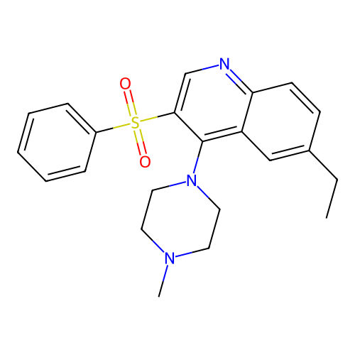 3-(Benzenesulfonyl)-6-ethyl-4-(4-methylpiperazin-1-yl)quinoline structure