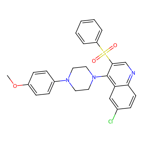 3-(Benzenesulfonyl)-6-chloro-4-[4-(4-methoxyphenyl)piperazin-1-yl]quinoline structure