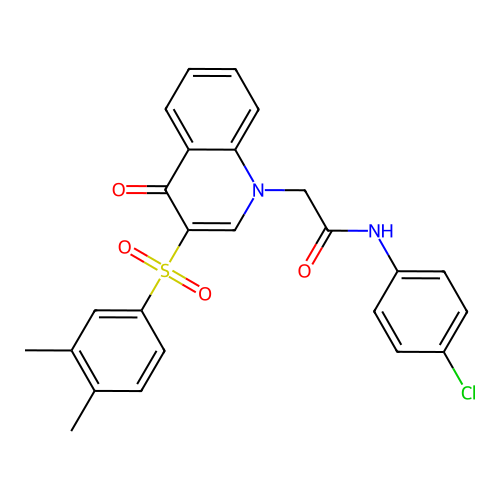 N-(4-chlorophenyl)-2-[3-(3,4-dimethylbenzenesulfonyl)-4-oxo-1,4-dihydroquinolin-1-yl]acetamide structure