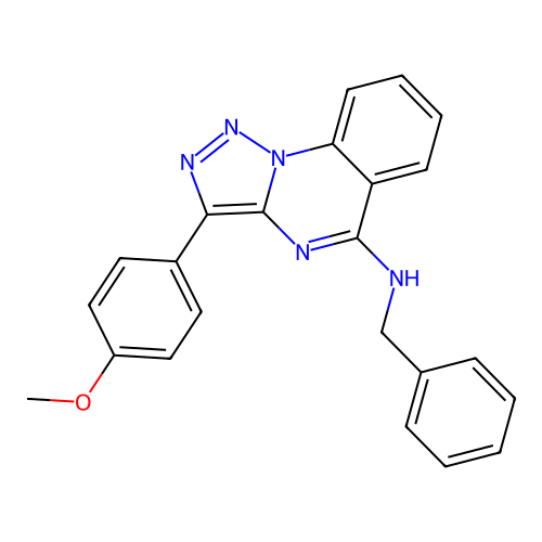 N-benzyl-3-(4-methoxyphenyl)-[1,2,3]triazolo[1,5-a]quinazolin-5-amine structure