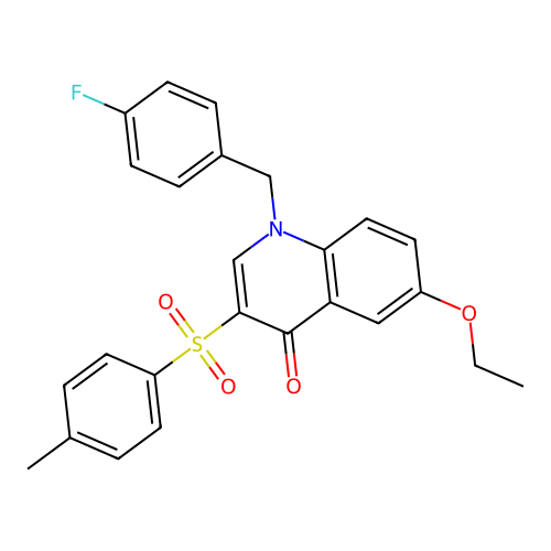 6-ethoxy-1-(4-fluorobenzyl)-3-tosylquinolin-4(1H)-one structure